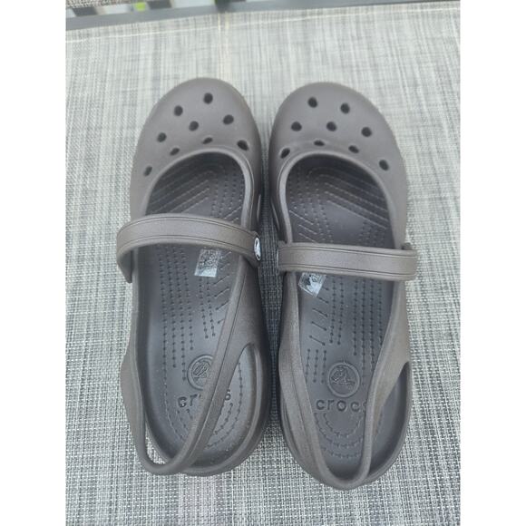 Crocs Women's Black Shayna Mary Jane Slip On Sandals Ballet Flat Size 10 - Picture 2 of 9